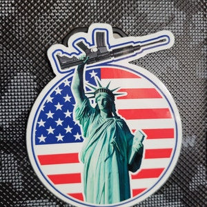 Lady Liberty AR15 USA American Flag Sticker