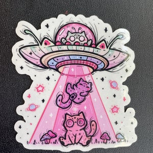 Alien Abduction Transparent Sticker
