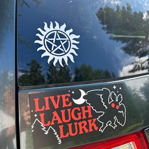 Live Laugh Lurk Mothman Bumper Sticker