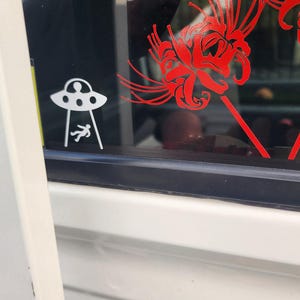 Alien UFO Abduction Vinyl Sticker