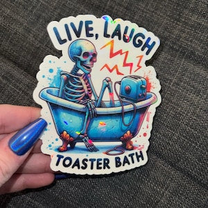 Live Laugh Toaster Bath Sticker