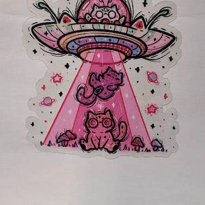 Alien Abduction Transparent Sticker