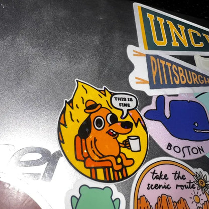 This Is Fine Sticker - Funny Dog
