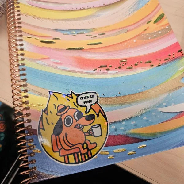 This Is Fine Sticker - Funny Dog