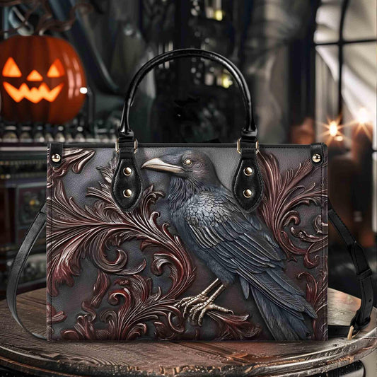 Mystic Raven Gothic Leather Handbag