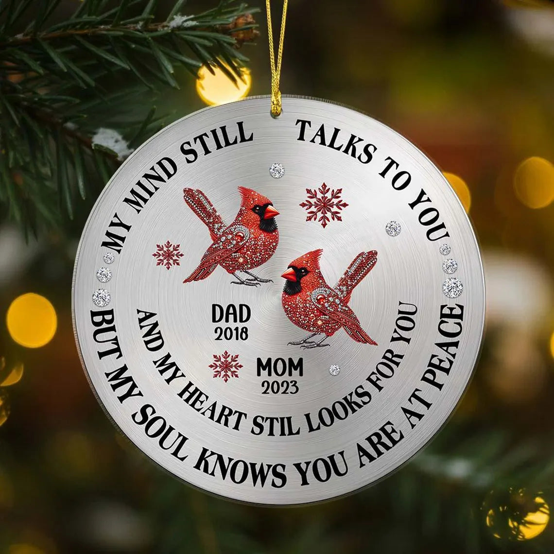 My Mind Still Talks To You - Personalized Memorial Christmas Ornament