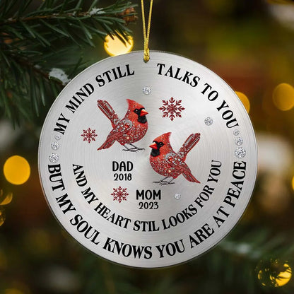 My Mind Still Talks To You - Personalized Memorial Christmas Ornament