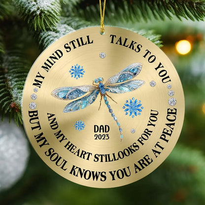 My Mind Still Talks To You - Personalized Memorial Christmas Ornament