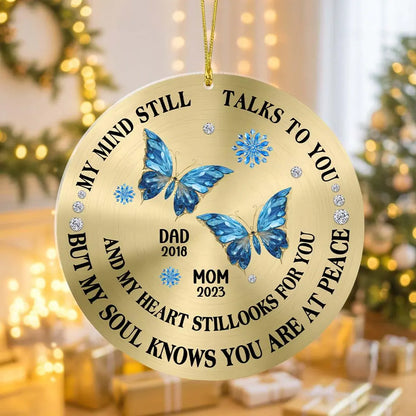 My Mind Still Talks To You - Personalized Memorial Christmas Ornament
