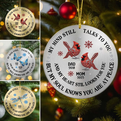 My Mind Still Talks To You - Personalized Memorial Christmas Ornament