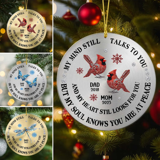 My Mind Still Talks To You - Personalized Memorial Christmas Ornament