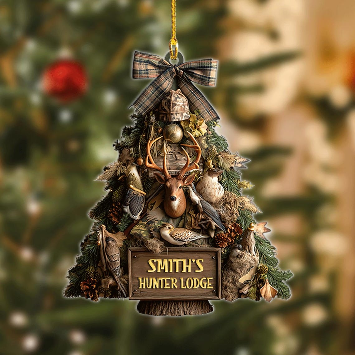 Personalized Hunter’s Christmas Tree Ornament