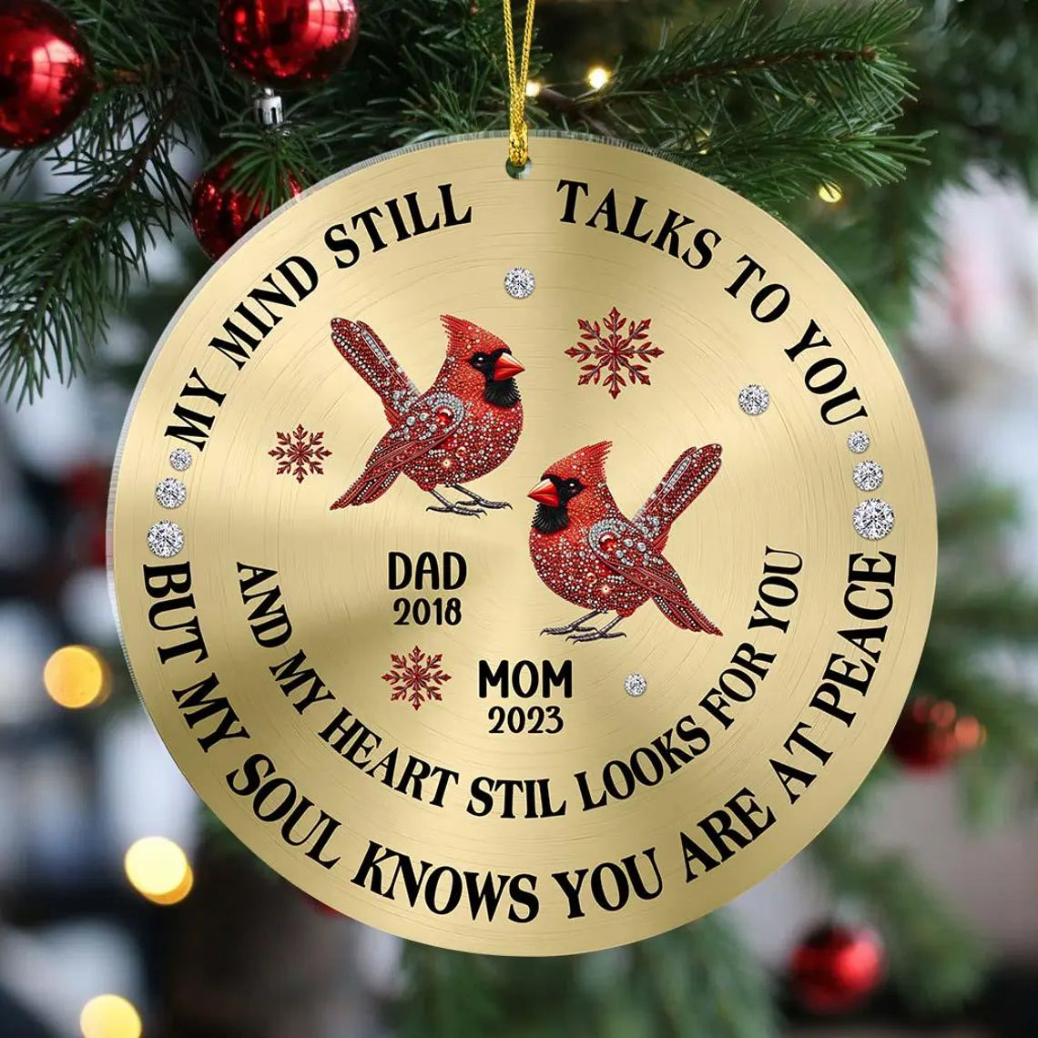 My Mind Still Talks To You - Personalized Memorial Christmas Ornament