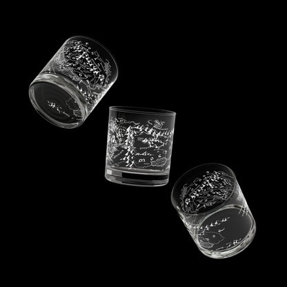 Fantasy Realm Map Whiskey Glass