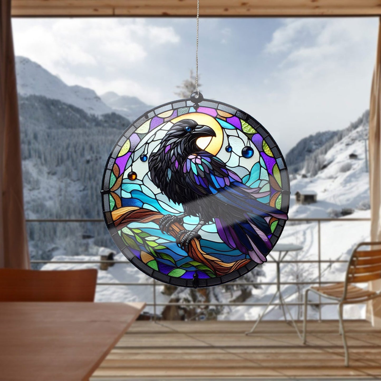 Ravens Acrylic Window Hangings, Ravens Faux Acrylic Window