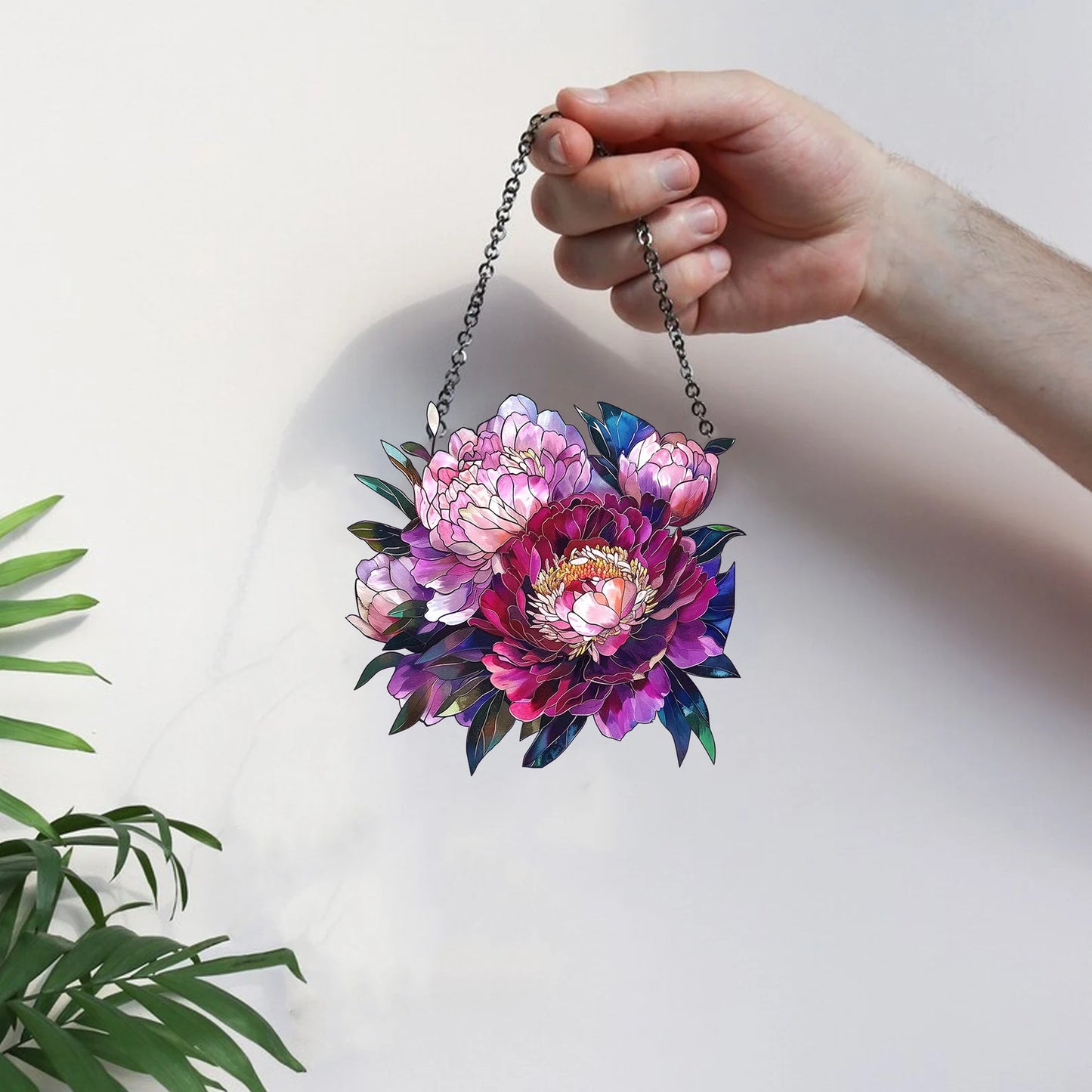 Peonies Flowers Acrylic Window Hanging