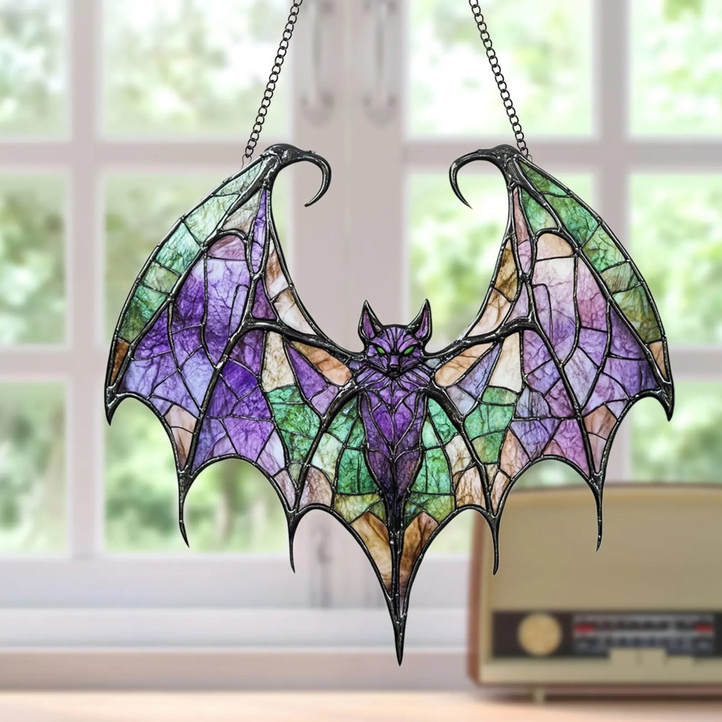 Contemporary Acrylic Window Bat Decor