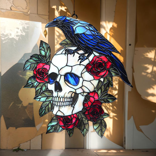 Raven With Skull Acrylic Window