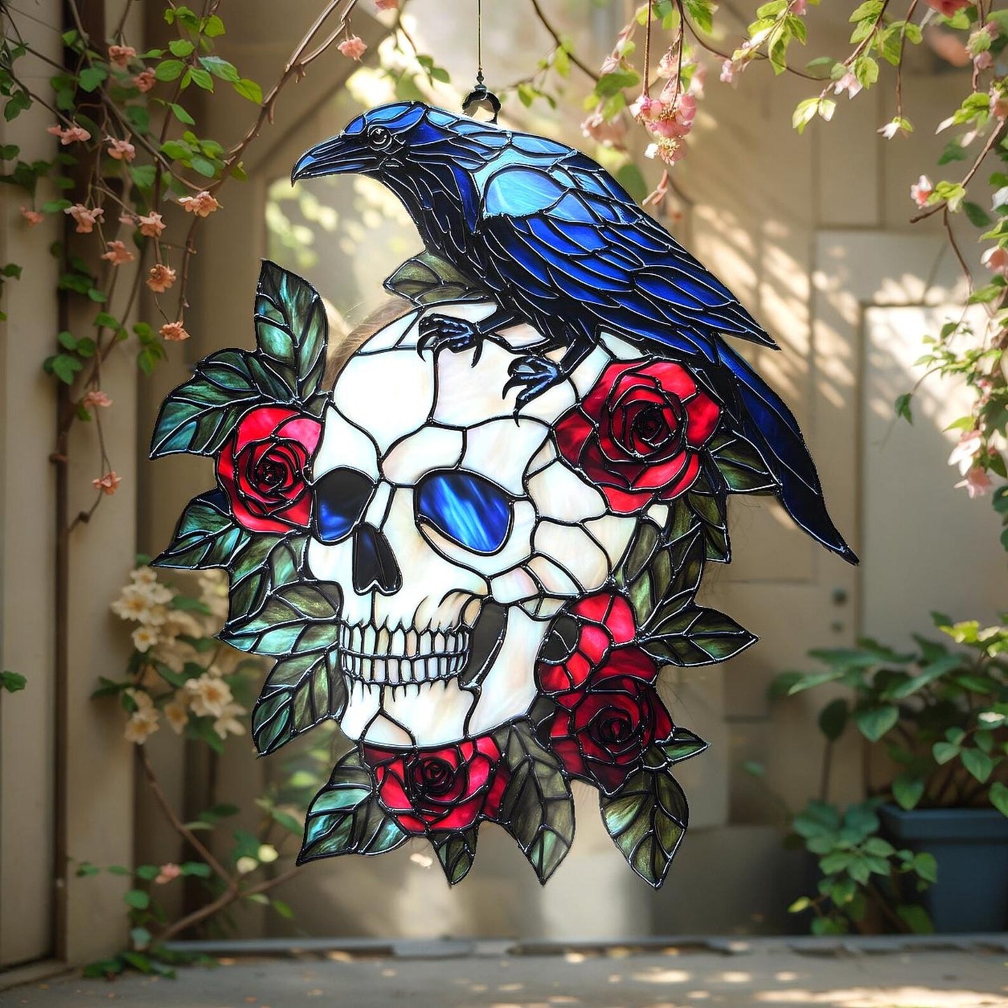 Raven With Skull Acrylic Window