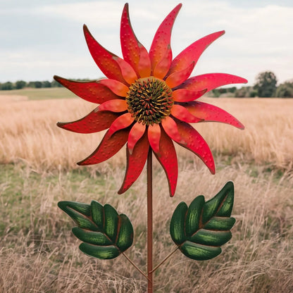 Sunflower Windmill | Kinetic Windmill | Kinetic Sculpture | Rural Garden Wind Spinner | Sunflower Garden Decoration