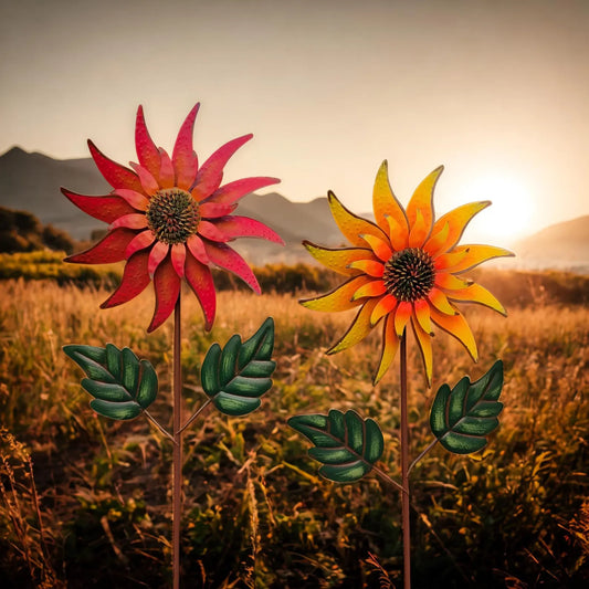 Sunflower Windmill | Kinetic Windmill | Kinetic Sculpture | Rural Garden Wind Spinner | Sunflower Garden Decoration