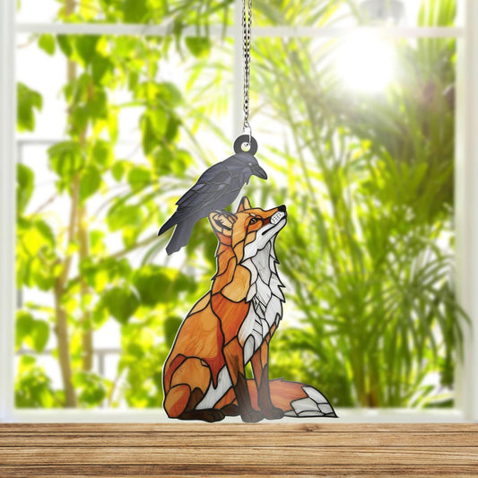 Crow and Fox  Acrylic Window Hanging