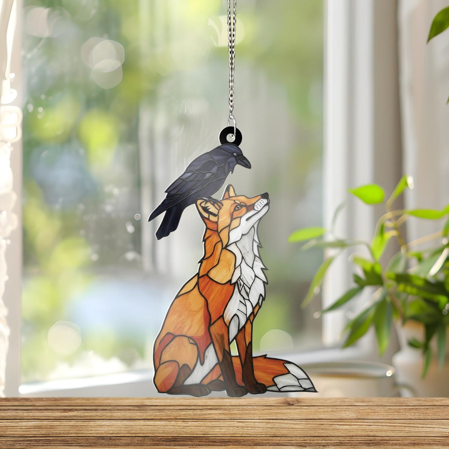 Crow and Fox  Acrylic Window Hanging