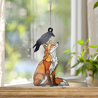 Crow and Fox  Acrylic Window Hanging