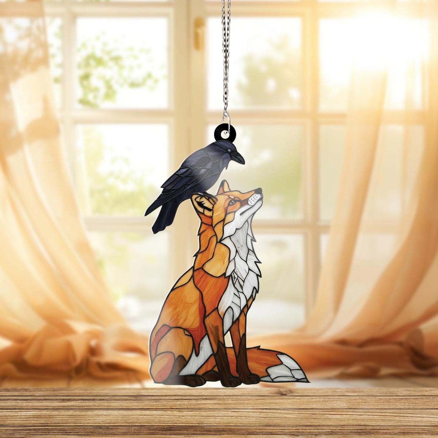 Crow and Fox  Acrylic Window Hanging