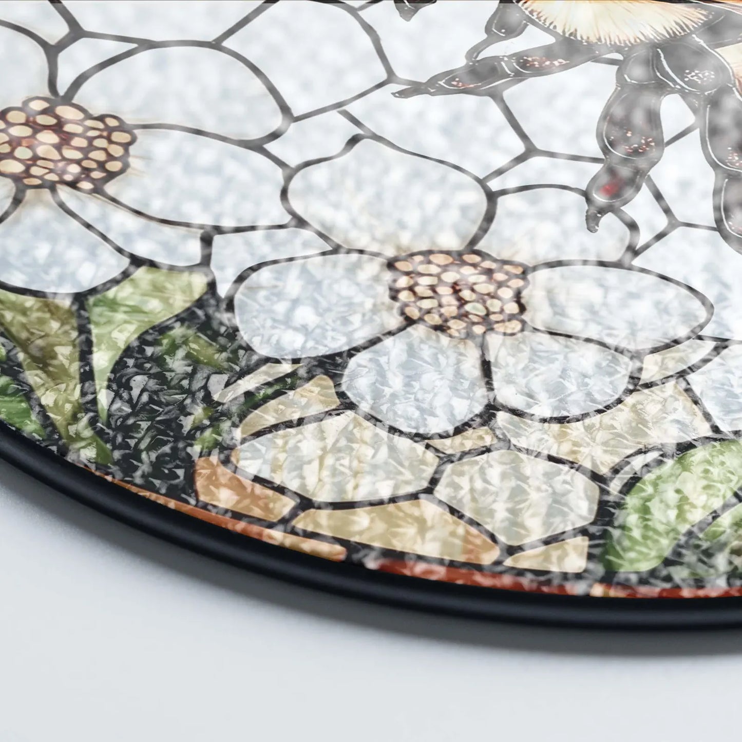 Bee Wildflowers Stained  Glass Suncatcher