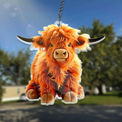 Highland Cow ACRYLIC Window - Farm Animal Acrylic Decor