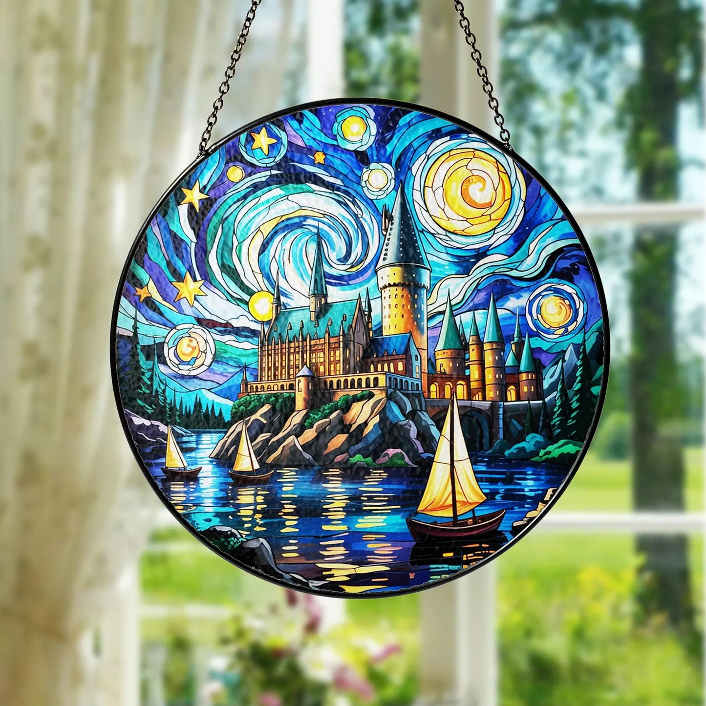 Wizard School Stained Glass Suncatcher
