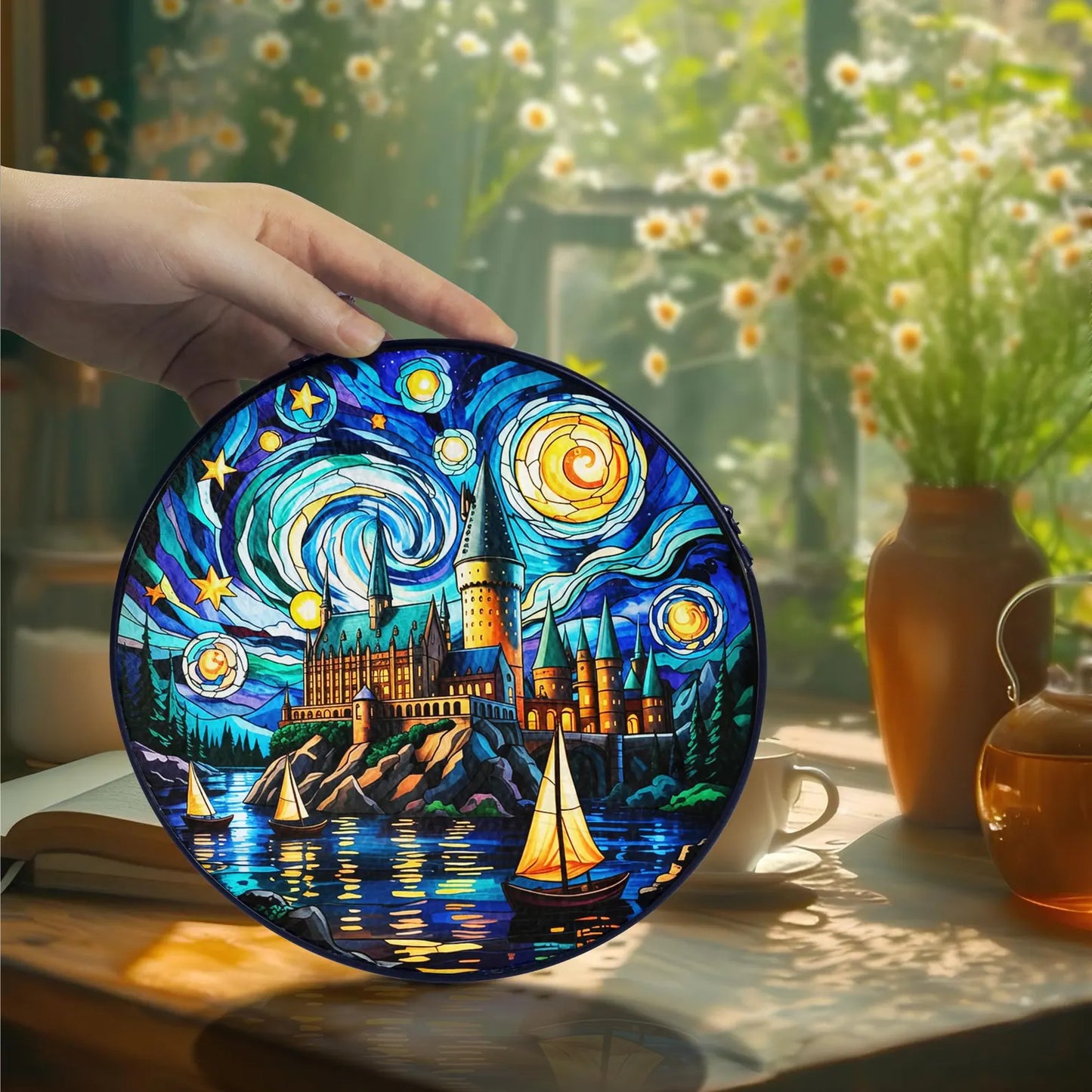 Wizard School Stained Glass Suncatcher