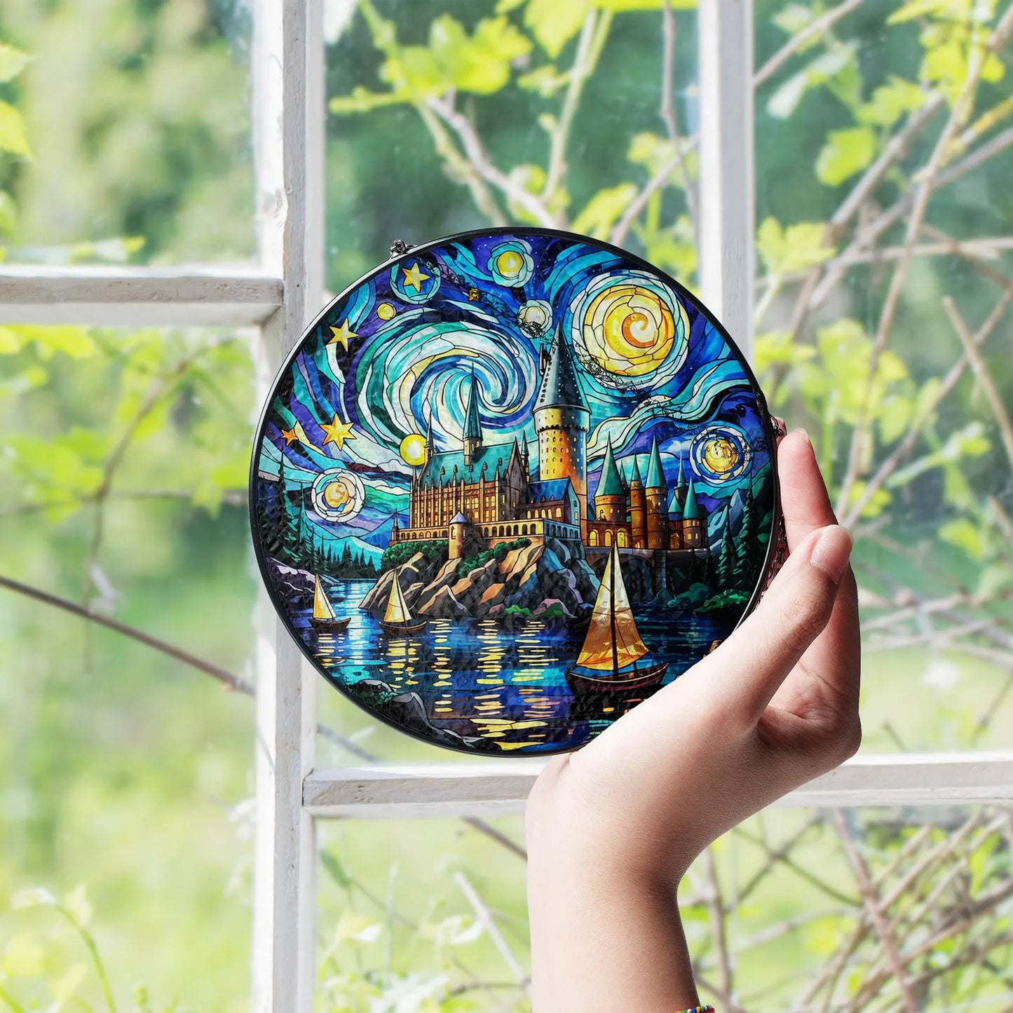 Wizard School Stained Glass Suncatcher