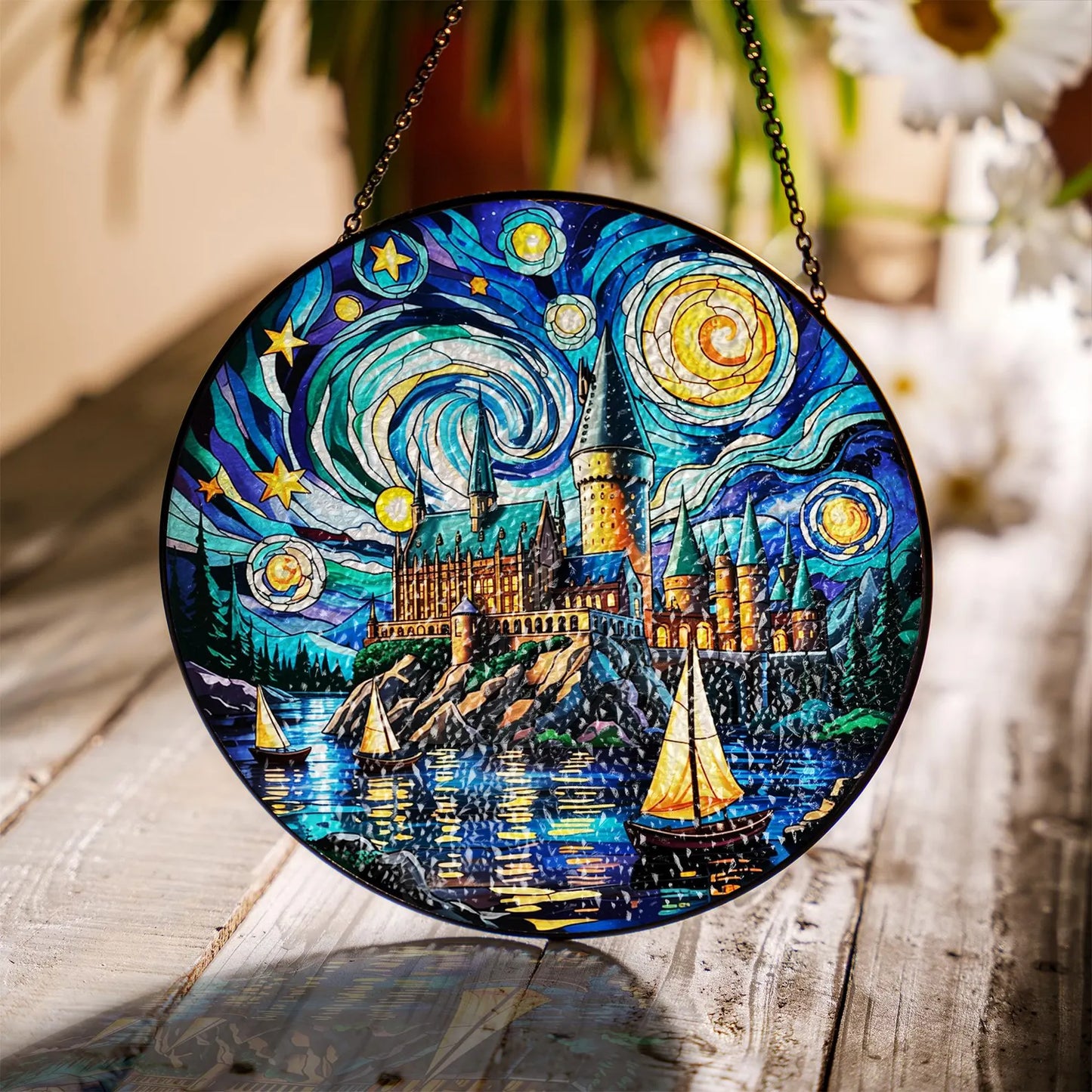 Wizard School Stained Glass Suncatcher
