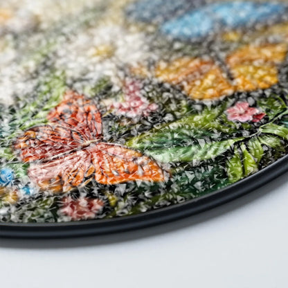 Colorful Butterfly and Flower Stained Glass Suncatcher