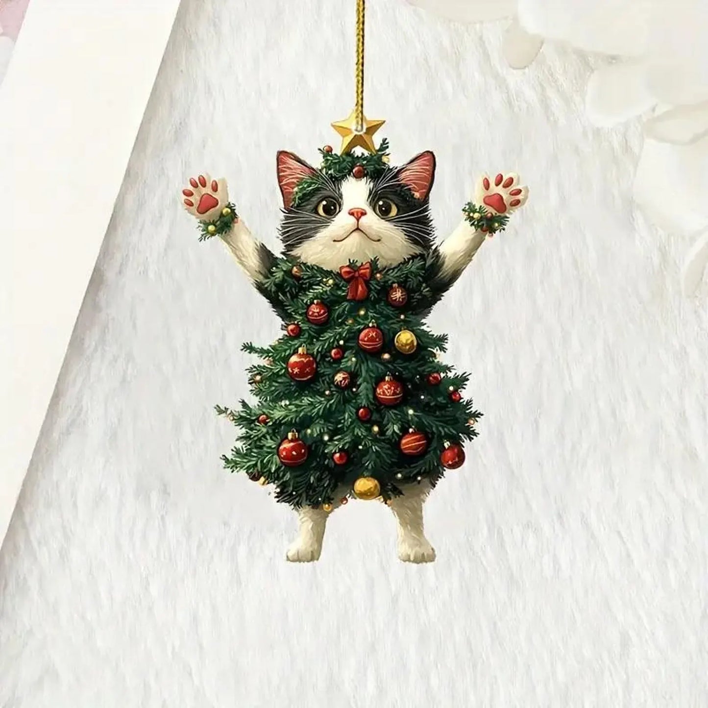 Cute Cat Christmas Ornament - Funny Holiday Pet Gift