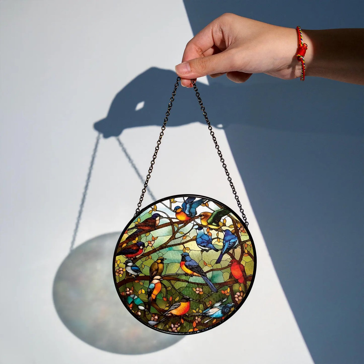 Colorful Bird Glass Suncatcher