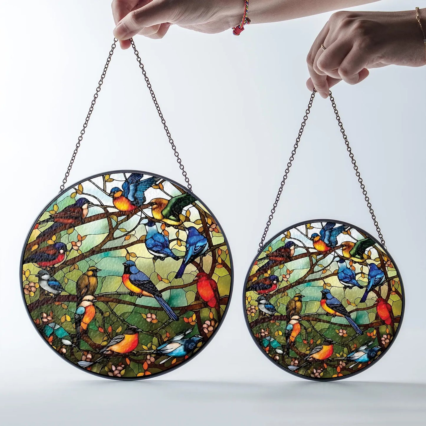Colorful Bird Glass Suncatcher