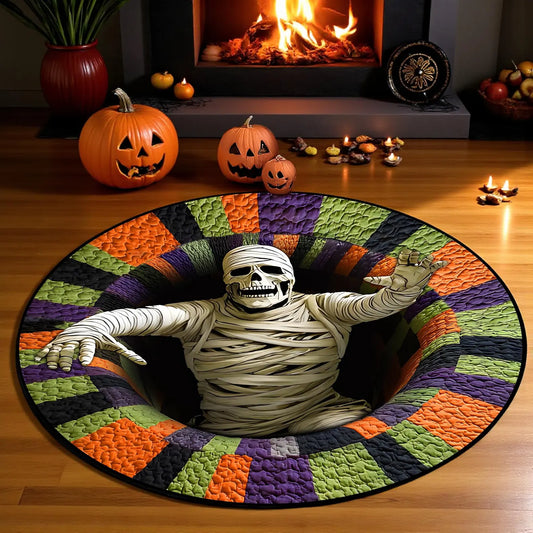 Mummy Ghost Halloween Round Mat