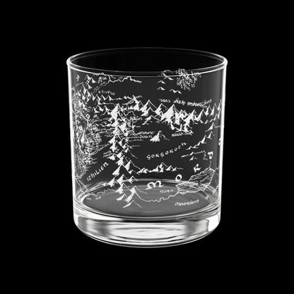 Fantasy Realm Map Whiskey Glass