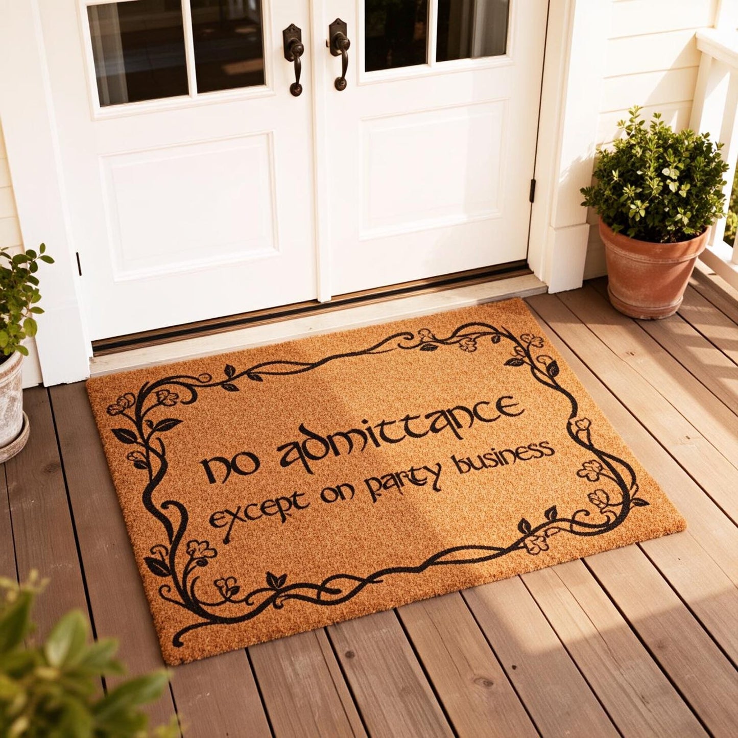 No Admittance Except On Party Business Doormat, Funny Home Doormat