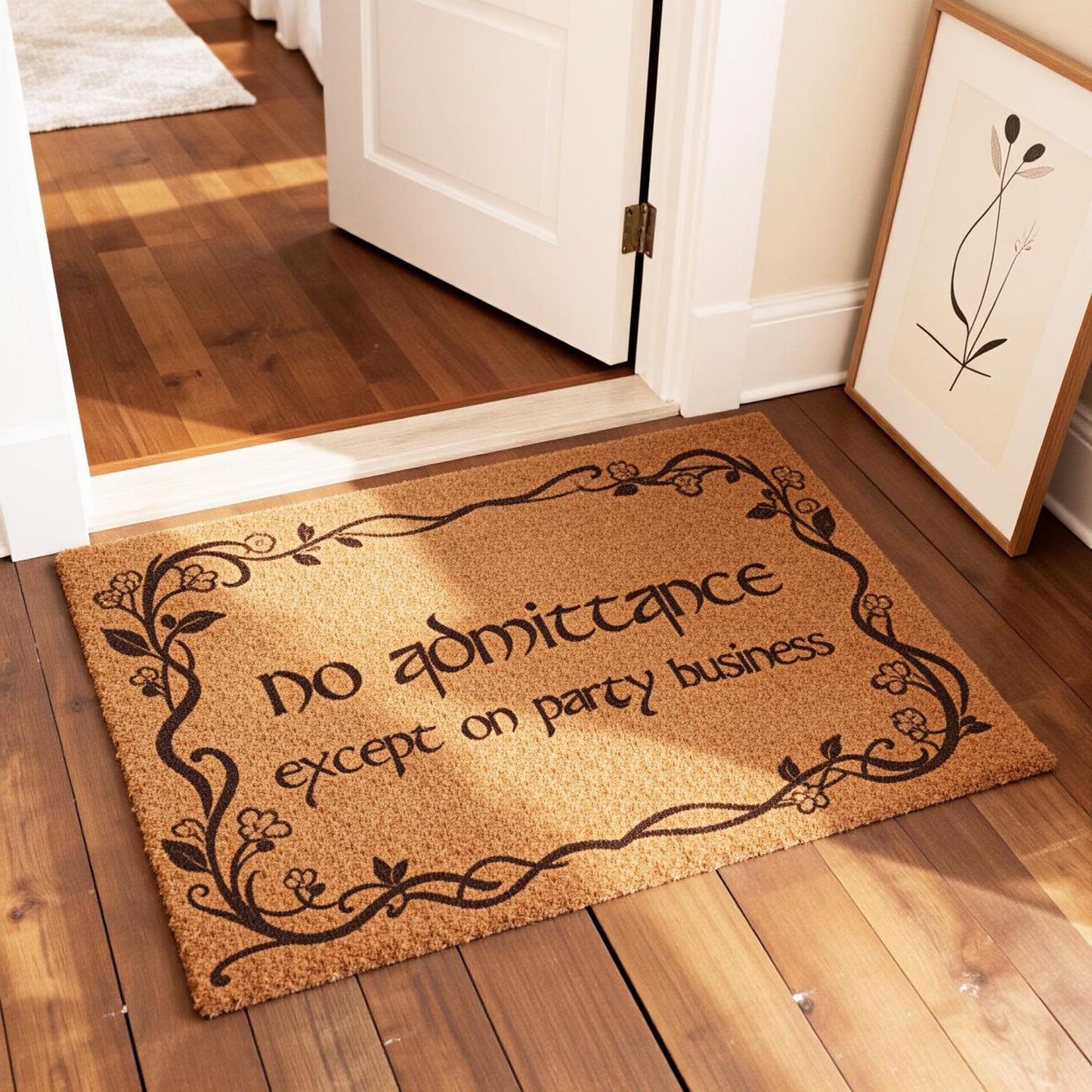 No Admittance Except On Party Business Doormat, Funny Home Doormat