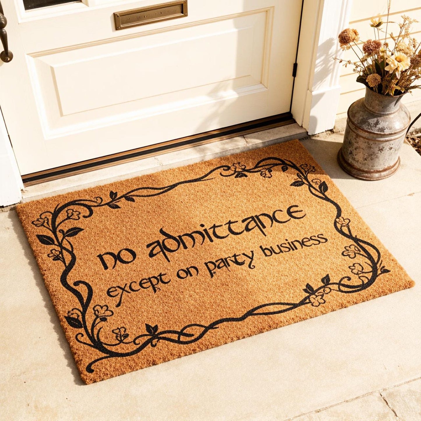 No Admittance Except On Party Business Doormat, Funny Home Doormat