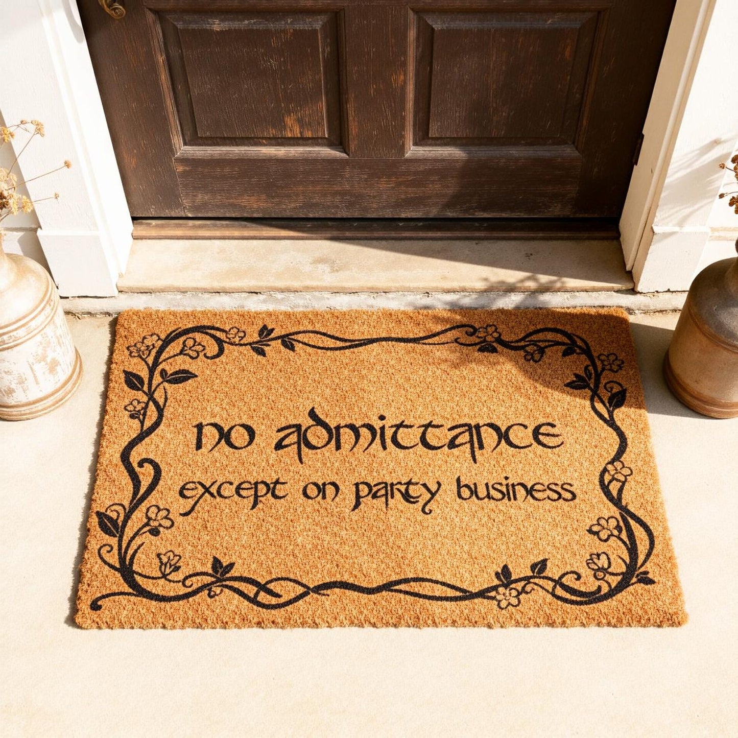 No Admittance Except On Party Business Doormat, Funny Home Doormat