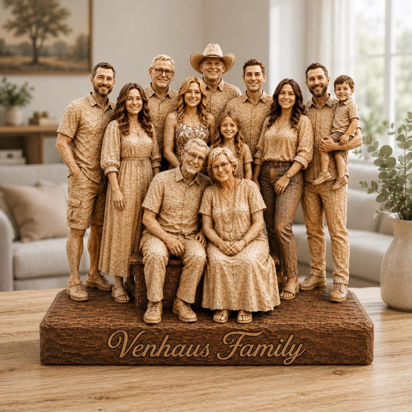Personalized Family Wooden Block – Made From Any Photo