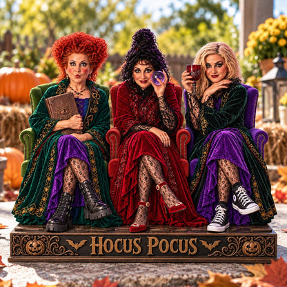 Halloween Wooden Block Sign, Hocus Pocus Inspired Witch Decor, Halloween Shelf Decor