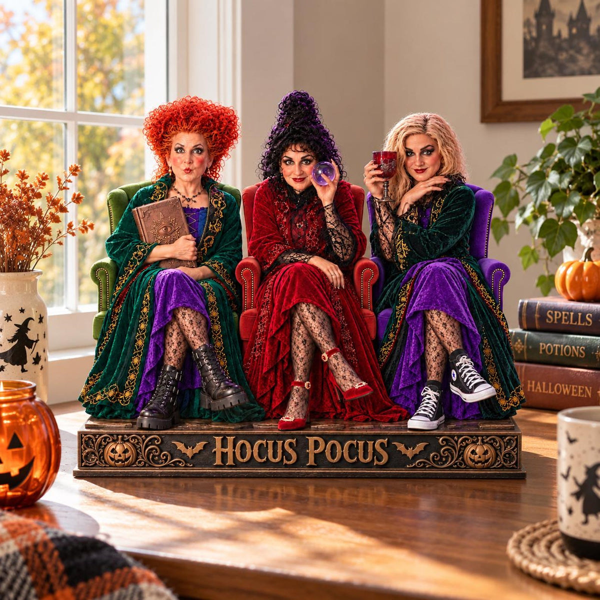 Halloween Wooden Block Sign, Hocus Pocus Inspired Witch Decor, Halloween Shelf Decor