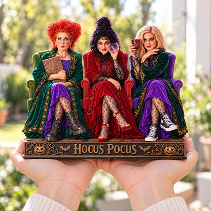 Halloween Wooden Block Sign, Hocus Pocus Inspired Witch Decor, Halloween Shelf Decor