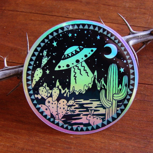Holo Desert UFO Sticker